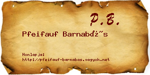 Pfeifauf Barnabás névjegykártya